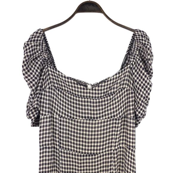 Reformation Bandit Midi Dress Gingham Check Puff Sleeve Cottagecore - Picture 4 of 14